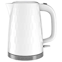 Black & Decker Honeycomb Cordless Electric Kettle - 1.7L - White