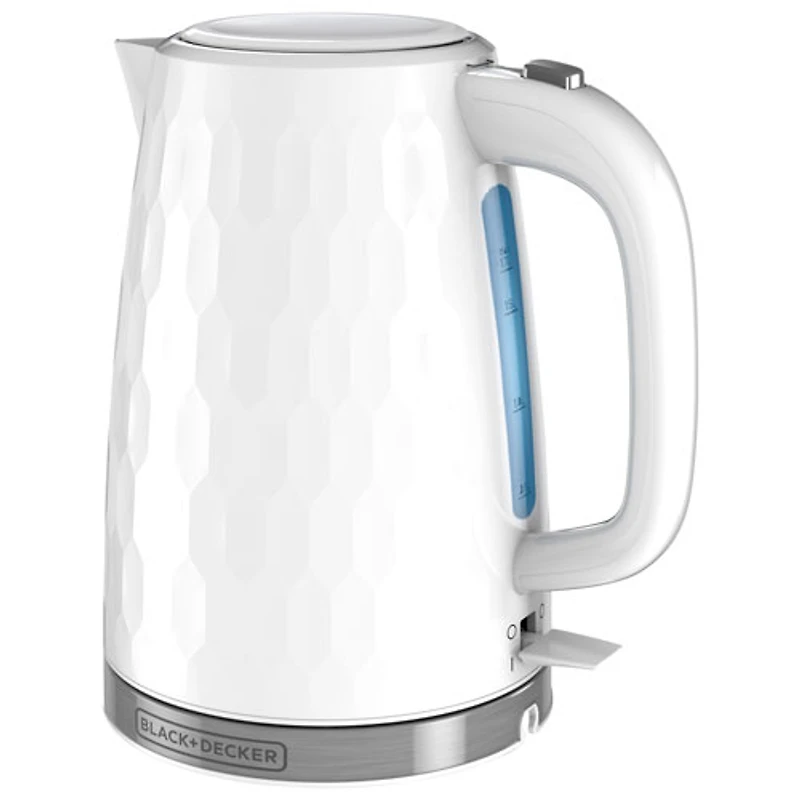 Black & Decker Honeycomb Cordless Electric Kettle - 1.7L - White