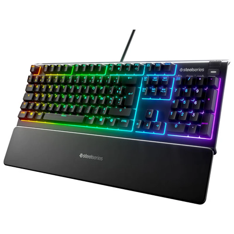 Clavier de jeu ergonomique tactile rétroéclairé pleine grandeur à membrane Apex 3 de SteelSeries - Anglais