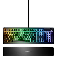 Clavier de jeu ergonomique tactile rétroéclairé pleine grandeur à membrane Apex 3 de SteelSeries - Anglais