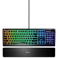 Clavier de jeu ergonomique tactile rétroéclairé pleine grandeur à membrane Apex 3 de SteelSeries - Anglais
