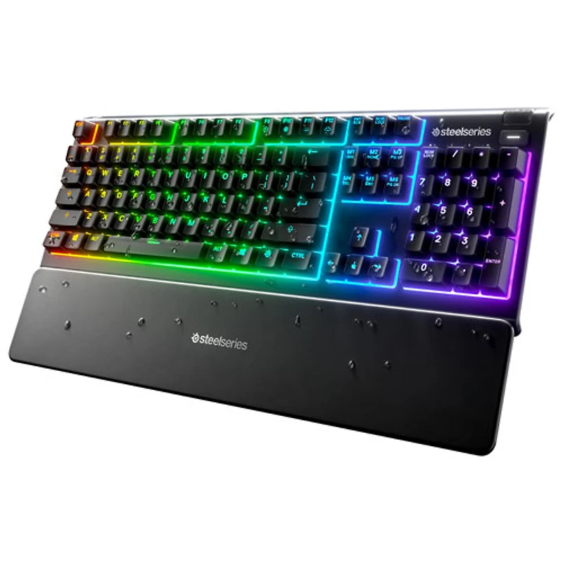 Clavier de jeu ergonomique tactile rétroéclairé pleine grandeur à membrane Apex 3 de SteelSeries - Anglais