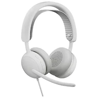 Logitech Zone Wired 2 On-Ear Noise Cancelling Headset - Off-White
