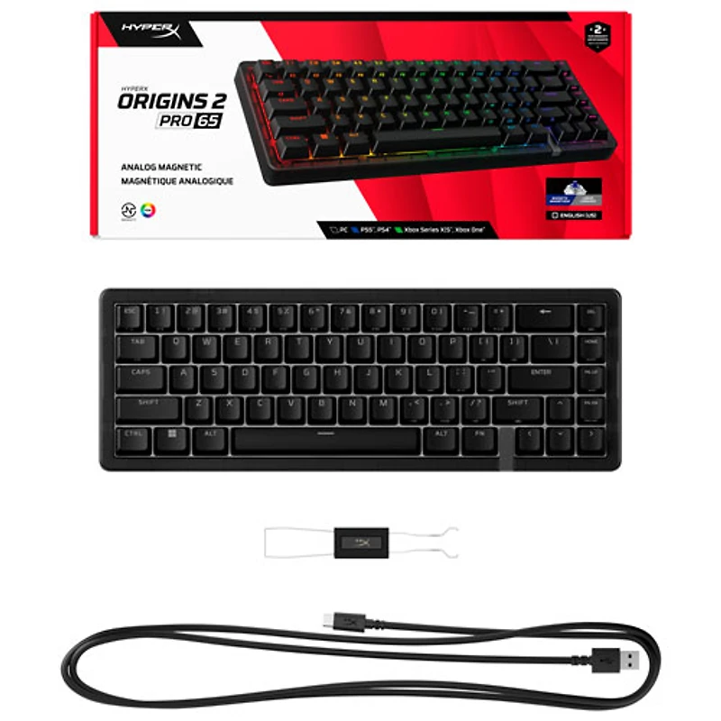HyperX Origins 2 1800 Backlit Mechanical Linear Ergonomic Full-Size Gaming Keyboard - Black - English