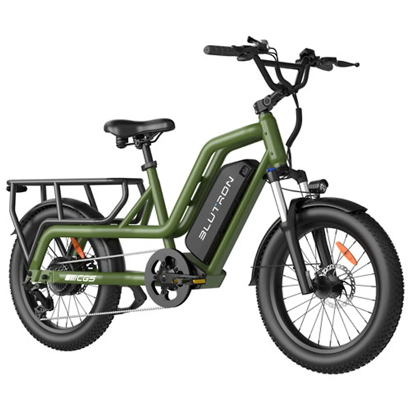 Blutron SCG5 Cargo Electric Bike (500W Motor / 90km Battery Range / 32km/h Top Speed) - Olive Green