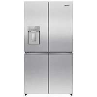 Réfrigérateur à deux portes 22,7 pi³ 36 po avec distributeur d'eau de Hisense (RQ23G4FSEI) - Inox