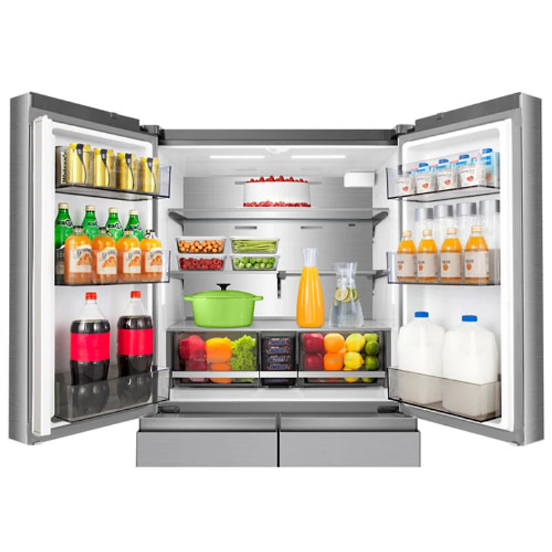 Réfrigérateur à deux portes 22,7 pi³ 36 po avec distributeur d'eau de Hisense (RQ23G4FSEI) - Inox