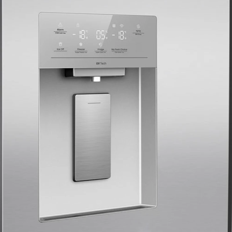 Réfrigérateur à deux portes 22,7 pi³ 36 po avec distributeur d'eau de Hisense (RQ23G4FSEI) - Inox