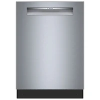 Lave-vaisselle à commandes sur le dessus, Zone Wash, PureDry et 3e panier de 24 po 46 dB série 300 de Bosch - Energy Star (SHP53EM5N) - Acier inoxydable