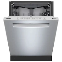 Lave-vaisselle à commandes sur le dessus, Zone Wash, PureDry et 3e panier de 24 po 46 dB série 300 de Bosch - Energy Star (SHP53EM5N) - Acier inoxydable