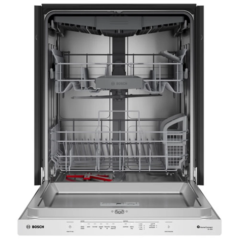 Lave-vaisselle à commandes sur le dessus, Zone Wash, PureDry et 3e panier de 24 po 46 dB série 300 de Bosch - Energy Star (SHP53EM5N) - Acier inoxydable