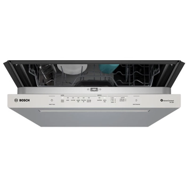 Lave-vaisselle à commandes sur le dessus, Zone Wash, PureDry et 3e panier de 24 po 46 dB série 300 de Bosch - Energy Star (SHP53EM5N) - Acier inoxydable