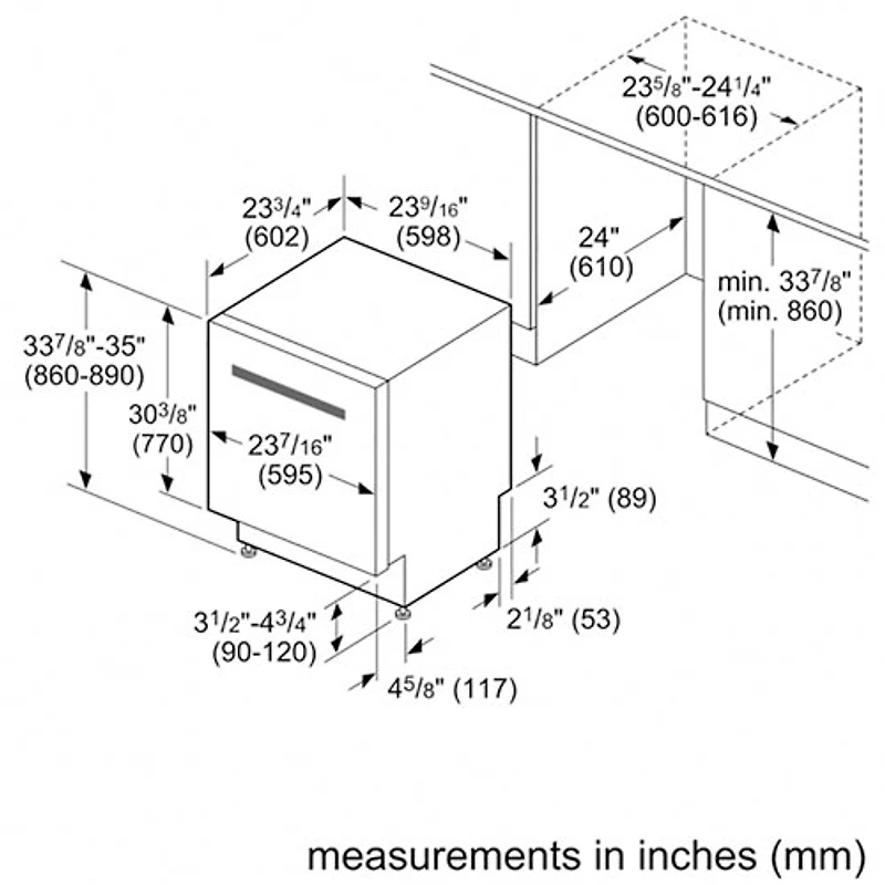 Lave-vaisselle à commandes sur le dessus, Zone Wash, PureDry et 3e panier de 24 po 46 dB série 300 de Bosch - Energy Star (SHP53EM5N) - Acier inoxydable