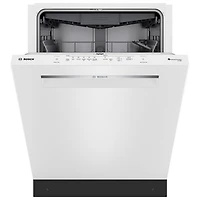 Lave-vaisselle à commandes sur le dessus, Zone Wash, PureDry et 3e panier de 24 po 46 dB série 300 de Bosch - Energy Star (SHP53EM2N) - Blanc