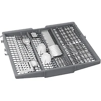 Lave-vaisselle à commandes sur le dessus, Zone Wash, PureDry et 3e panier de 24 po 46 dB série 300 de Bosch - Energy Star (SHP53EM2N) - Blanc