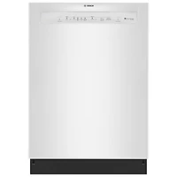 Lave-vaisselle à commandes avant, PureDry Precision, bas gicleur et 2 paniers de 24 po 52 dB série 100 de Bosch (SHE2ADF2) - Blanc