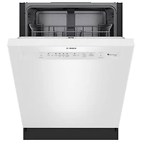 Lave-vaisselle à commandes avant, PureDry Precision, bas gicleur et 2 paniers de 24 po 52 dB série 100 de Bosch (SHE2ADF2) - Blanc