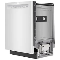 Lave-vaisselle à commandes avant, PureDry Precision, bas gicleur et 2 paniers de 24 po 52 dB série 100 de Bosch (SHE2ADF2) - Blanc