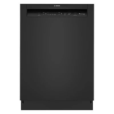 Lave-vaisselle à commandes avant, PureDry Precision, bas gicleur et 2 paniers de 24 po 52 dB série 100 de Bosch (SHE2ADF6N) - Noir