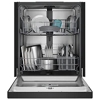 Lave-vaisselle à commandes avant, PureDry Precision, bas gicleur et 2 paniers de 24 po 52 dB série 100 de Bosch (SHE2ADF6N) - Noir