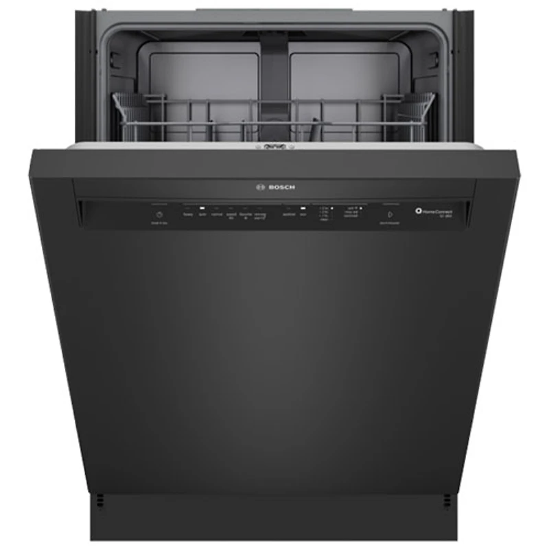 Lave-vaisselle à commandes avant, PureDry Precision, bas gicleur et 2 paniers de 24 po 52 dB série 100 de Bosch (SHE2ADF6N) - Noir