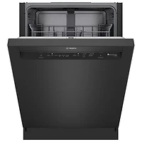 Lave-vaisselle à commandes avant, PureDry Precision, bas gicleur et 2 paniers de 24 po 52 dB série 100 de Bosch (SHE2ADF6N) - Noir