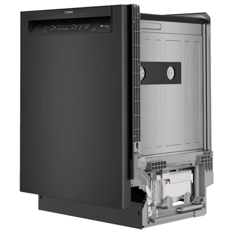 Lave-vaisselle à commandes avant, PureDry Precision, bas gicleur et 2 paniers de 24 po 52 dB série 100 de Bosch (SHE2ADF6N) - Noir