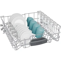 Lave-vaisselle à commandes avant, PureDry Precision, bas gicleur et 2 paniers de 24 po 52 dB série 100 de Bosch (SHE2ADF6N) - Noir