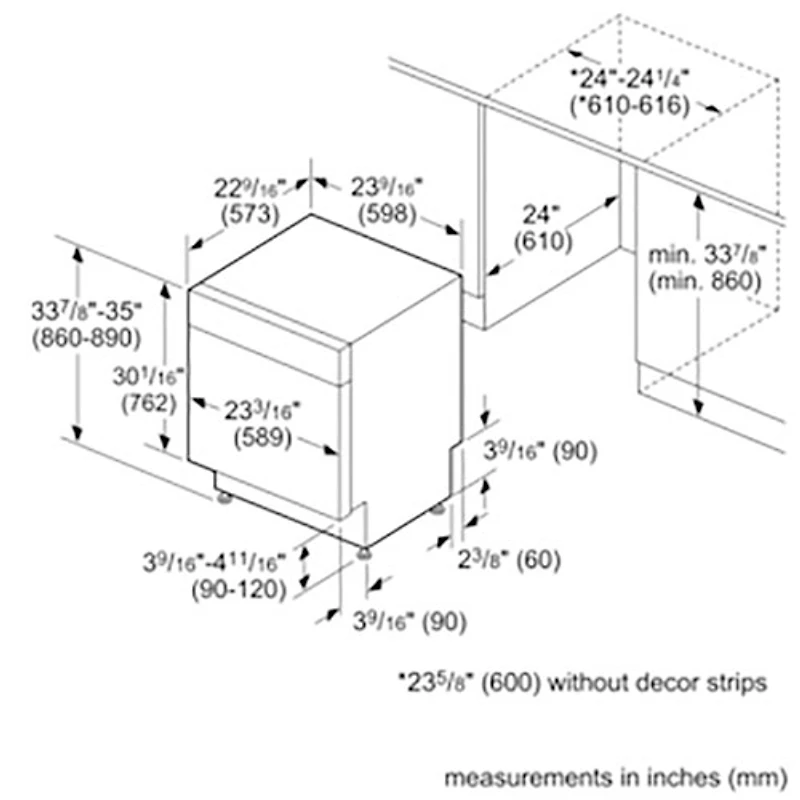 Lave-vaisselle à commandes avant, PureDry Precision, bas gicleur et 2 paniers de 24 po 52 dB série 100 de Bosch (SHE2ADF6N) - Noir