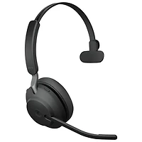 Jabra Evolve2 65 On-Ear Noise Cancelling Bluetooth Headset with Microphone - Black