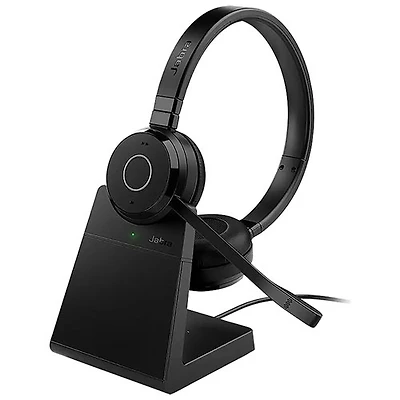 Jabra Evolve 65 TE On-Ear Noise Cancelling Bluetooth Headset with Microphone - Black
