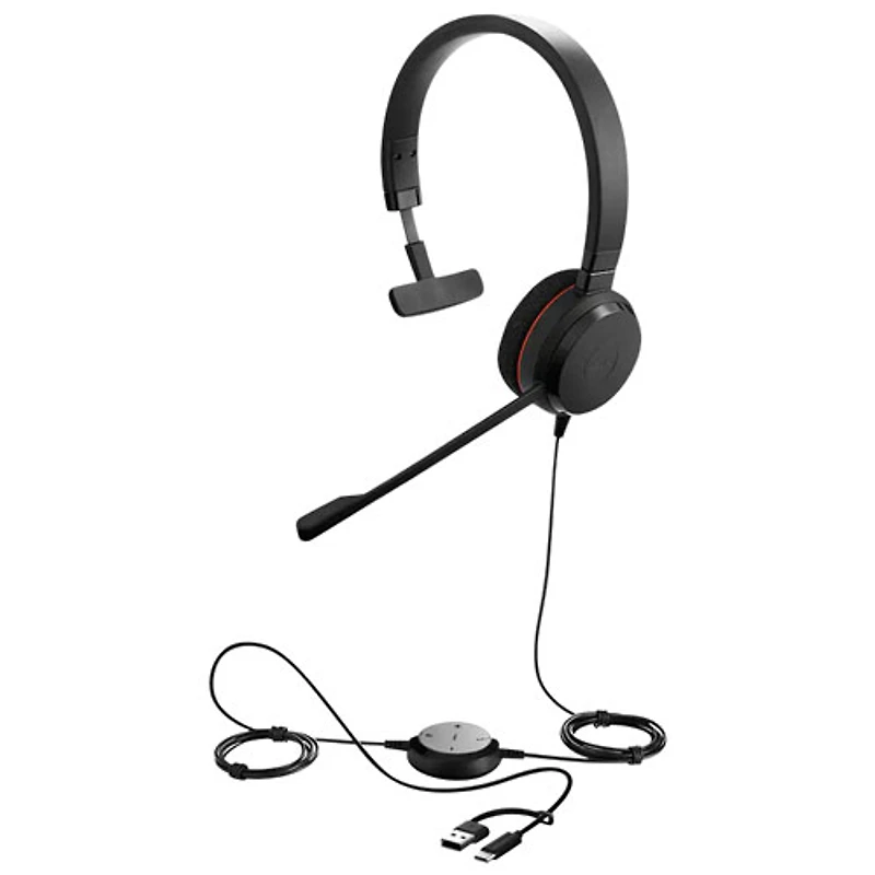 Jabra Evolve 20 On-Ear Headset with Microphone - Black