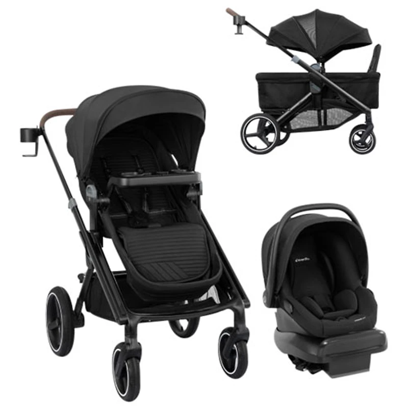 Evenflo Transformer Modular Travel System with LiteMax NXT Infant Car Seat - Black