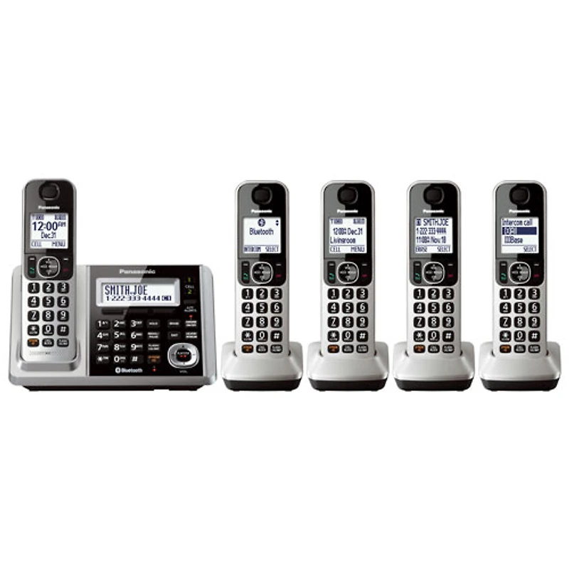 Panasonic Link2Cell 5-Handest DECT 6.0 Cordless Phone with Answering Machine (KXTG175S) -Black - Only at Best Buy