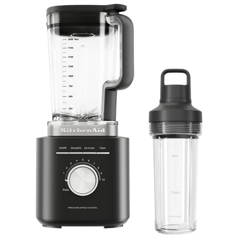 Mélangeur de 2 L et 1700 W Pure puissance de KitchenAid avec pichet individuel - Noir mat
