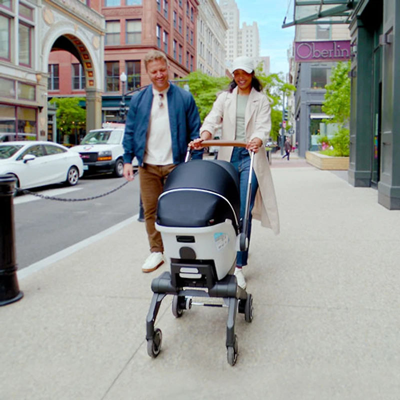 Ensemble Shyft DualRide d'Evenflo avec siège d'auto pour bébé, sac de rangement et grand auvent - Noir Jasper