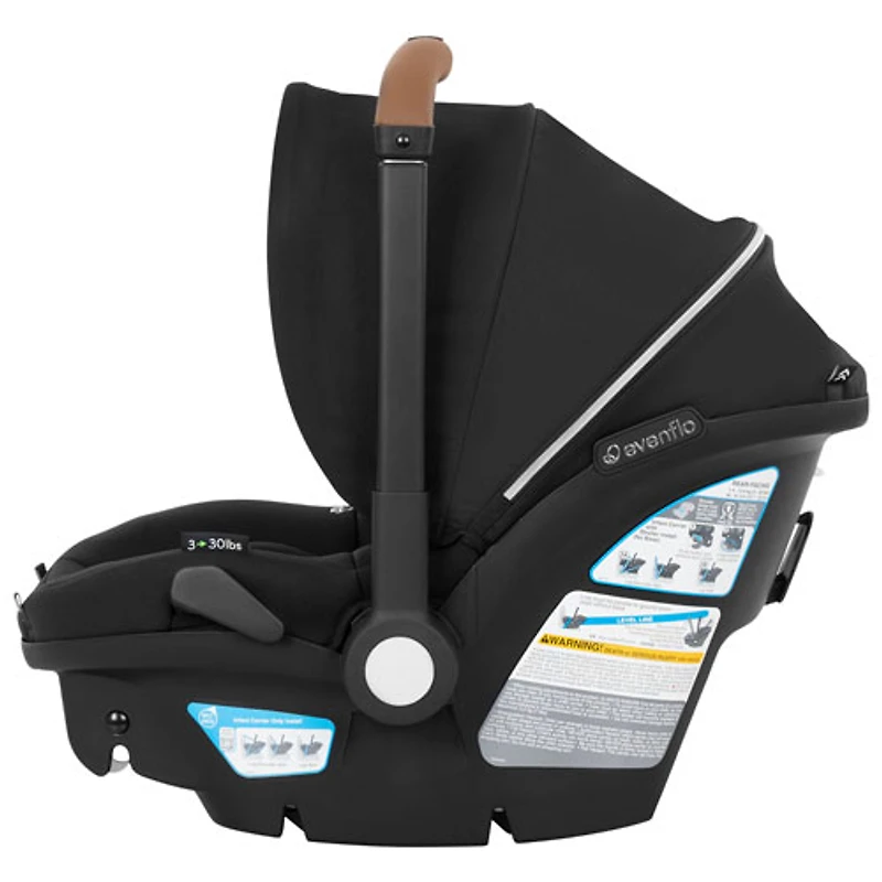 Ensemble Shyft DualRide d'Evenflo avec siège d'auto pour bébé, sac de rangement et grand auvent - Noir Jasper