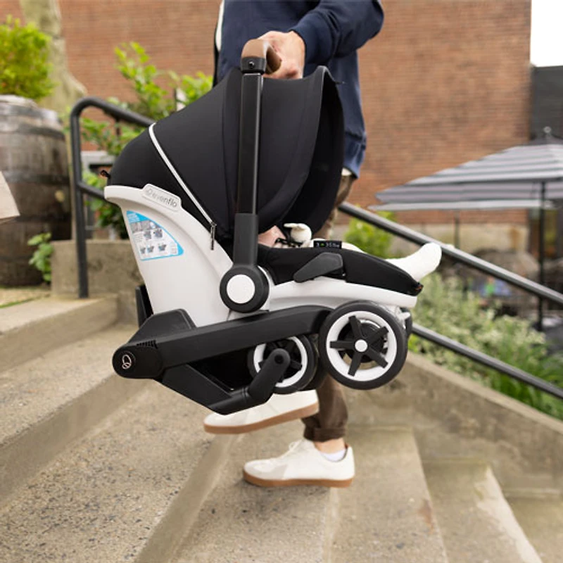 Ensemble Shyft DualRide d'Evenflo avec siège d'auto pour bébé, sac de rangement et grand auvent - Noir Jasper