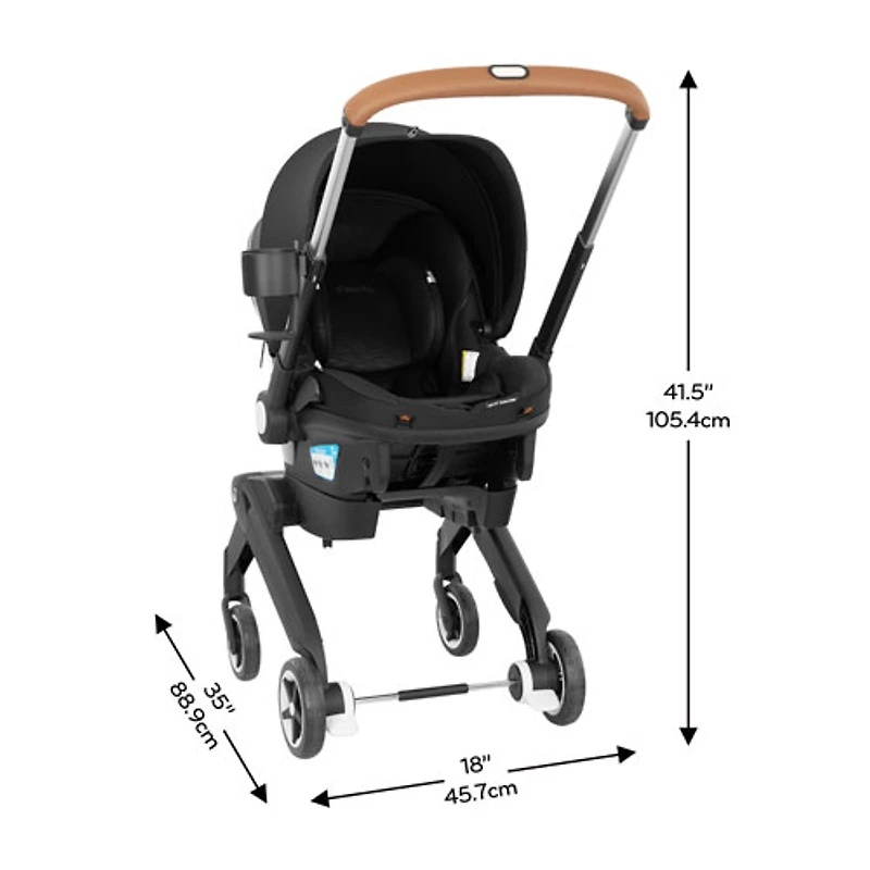 Evenflo Shyft DualRide with Carryall Storage Infant Car Seat & Extended Canopy - Onyx Black