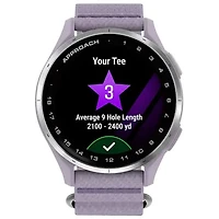 Montre intelligente de golf Bluetooth de 43 mm Approach J1 de Garmin - Argenté/Lilas