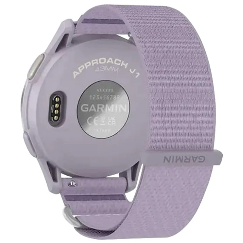 Montre intelligente de golf Bluetooth de 43 mm Approach J1 de Garmin - Argenté/Lilas