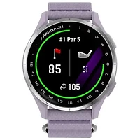 Montre intelligente de golf Bluetooth de 43 mm Approach J1 de Garmin - Argenté/Lilas