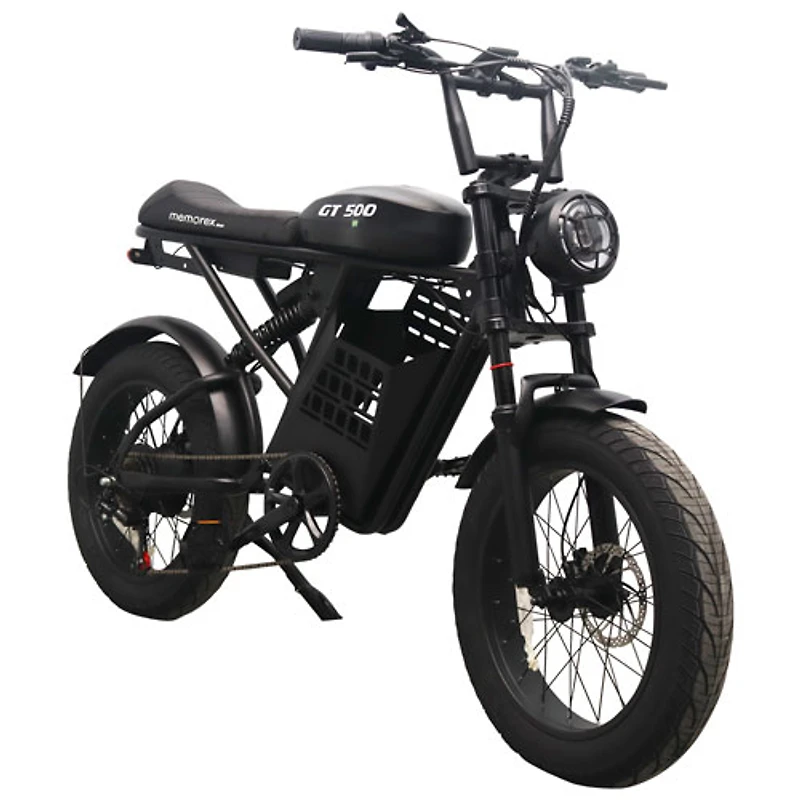 Memorex GT500 Fat Tire Electric City Bike (1000W Motor / 90km Range / 32km/h Top Speed) - Black