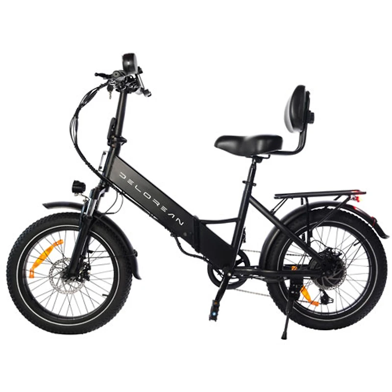 Delorean DM800 Step-Through Electric City Bike (750W Motor / 60km Range / 32km/h Top Speed) - Black