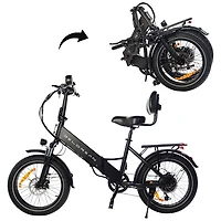 Delorean DM800 Step-Through Electric City Bike (750W Motor / 45km Range / 32km/h Top Speed) - Black