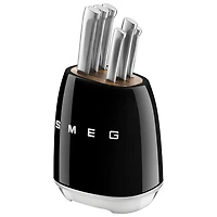 Smeg Stainless Steel 6-Piece Knife Block Set (KBSF02BL) - Black