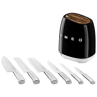 Smeg Stainless Steel 6-Piece Knife Block Set (KBSF02BL) - Black