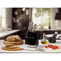 Smeg Stainless Steel 6-Piece Knife Block Set (KBSF02BL) - Black