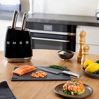 Smeg Stainless Steel 6-Piece Knife Block Set (KBSF02BL) - Black