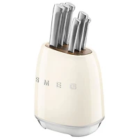 Smeg Stainless Steel 6-Piece Knife Block Set (KBSF02CR) - Cream